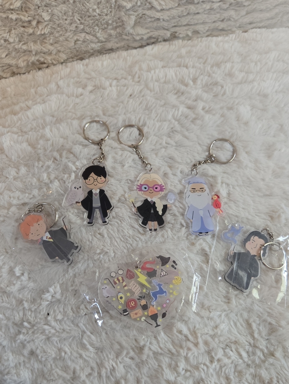Harry Poter Character Acrylic Keychain Set - Pastel Multi-Color